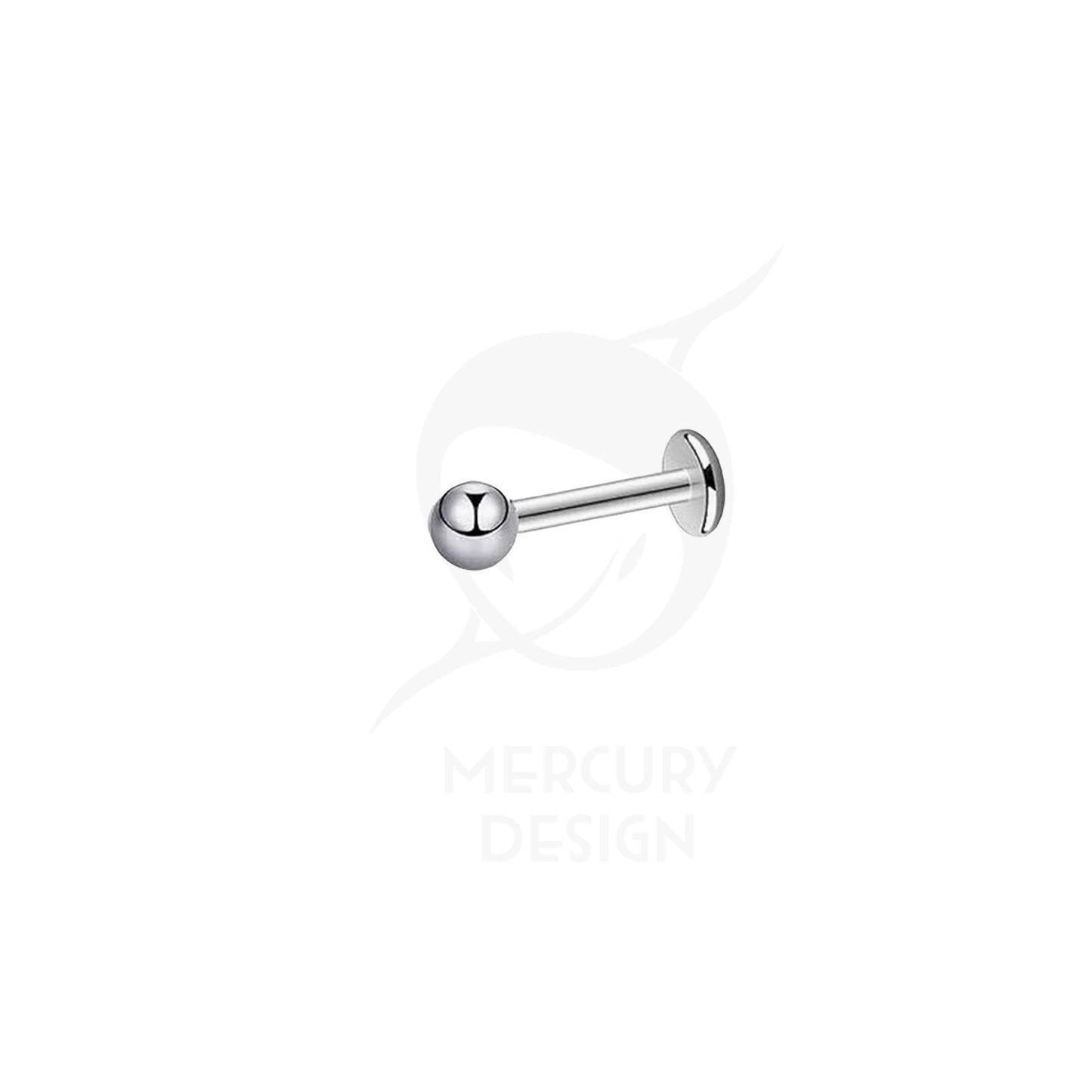 Basic Style Silver Piercing -Ear/Lip, 8mm bar